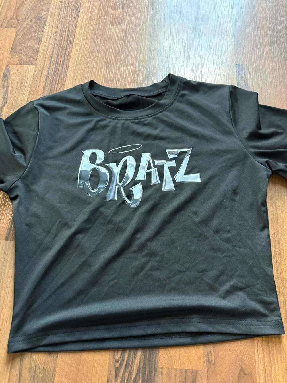 Bratz Black Graphic Print Short Sleeve Crop Top